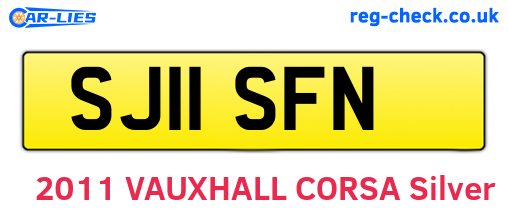SJ11SFN are the vehicle registration plates.