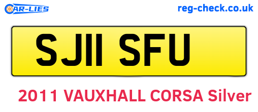 SJ11SFU are the vehicle registration plates.