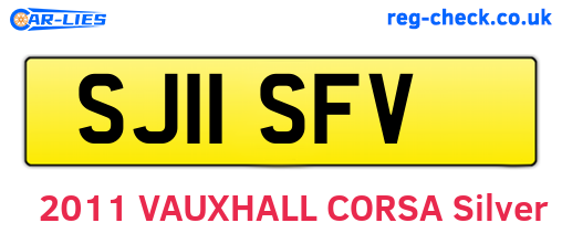 SJ11SFV are the vehicle registration plates.