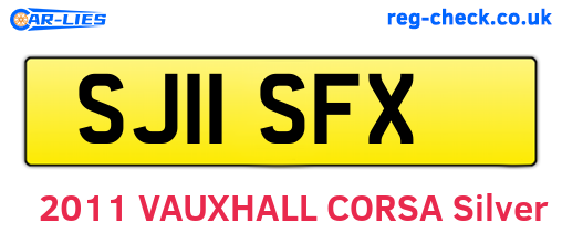 SJ11SFX are the vehicle registration plates.