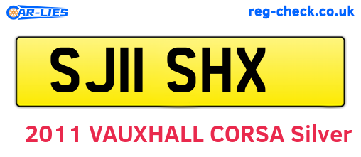 SJ11SHX are the vehicle registration plates.
