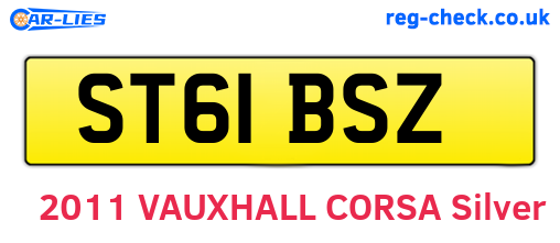 ST61BSZ are the vehicle registration plates.