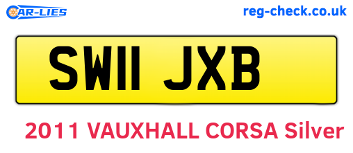 SW11JXB are the vehicle registration plates.