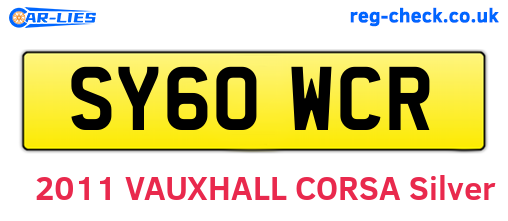 SY60WCR are the vehicle registration plates.