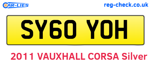 SY60YOH are the vehicle registration plates.