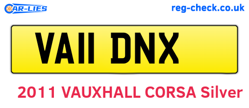 VA11DNX are the vehicle registration plates.