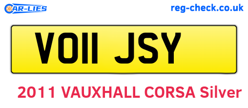 VO11JSY are the vehicle registration plates.