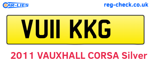 VU11KKG are the vehicle registration plates.