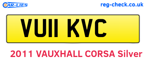 VU11KVC are the vehicle registration plates.