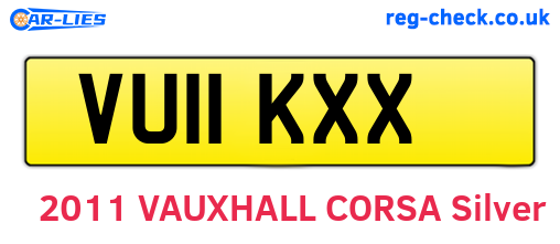 VU11KXX are the vehicle registration plates.