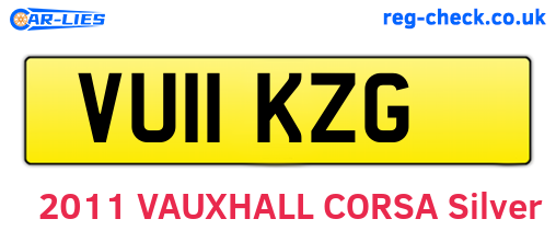VU11KZG are the vehicle registration plates.