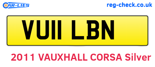 VU11LBN are the vehicle registration plates.