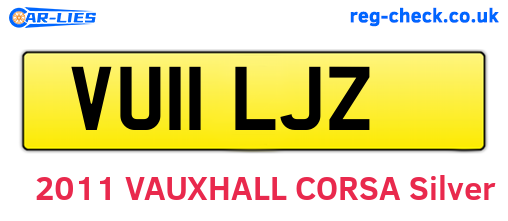 VU11LJZ are the vehicle registration plates.