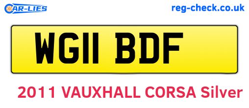 WG11BDF are the vehicle registration plates.