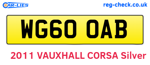 WG60OAB are the vehicle registration plates.