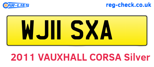 WJ11SXA are the vehicle registration plates.