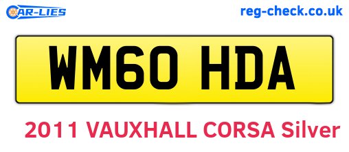 WM60HDA are the vehicle registration plates.