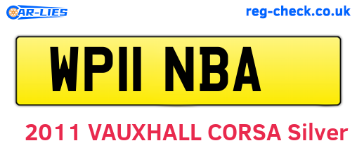 WP11NBA are the vehicle registration plates.