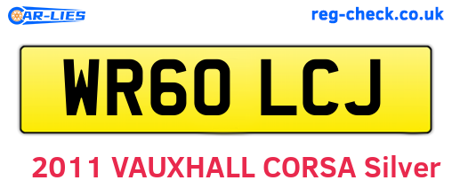 WR60LCJ are the vehicle registration plates.