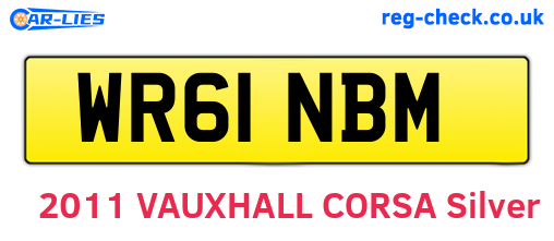 WR61NBM are the vehicle registration plates.