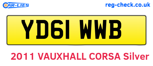 YD61WWB are the vehicle registration plates.