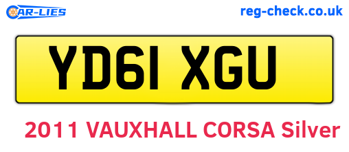 YD61XGU are the vehicle registration plates.