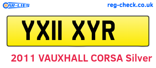 YX11XYR are the vehicle registration plates.