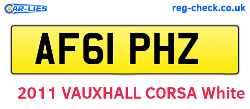 AF61PHZ are the vehicle registration plates.