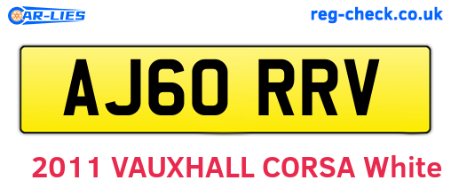 AJ60RRV are the vehicle registration plates.