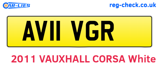 AV11VGR are the vehicle registration plates.