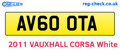 AV60OTA are the vehicle registration plates.