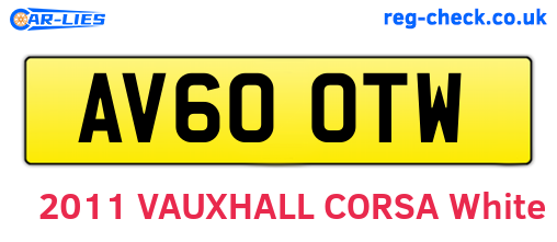 AV60OTW are the vehicle registration plates.