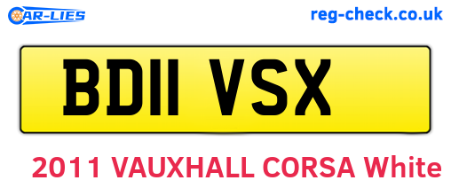 BD11VSX are the vehicle registration plates.