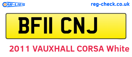 BF11CNJ are the vehicle registration plates.