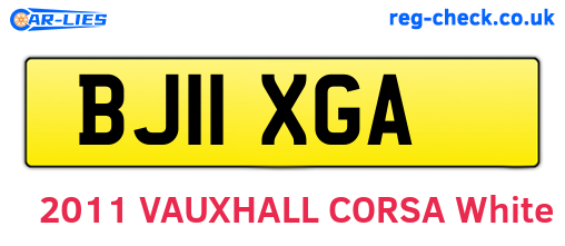 BJ11XGA are the vehicle registration plates.