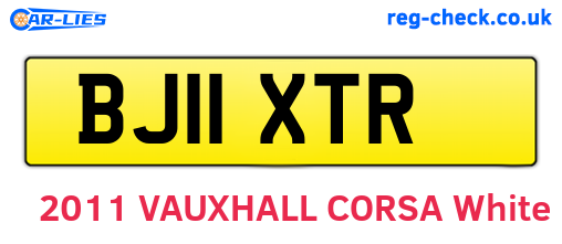 BJ11XTR are the vehicle registration plates.