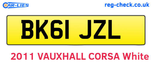 BK61JZL are the vehicle registration plates.