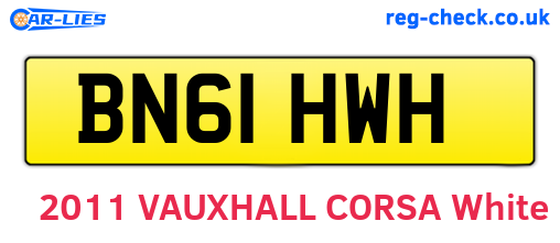 BN61HWH are the vehicle registration plates.