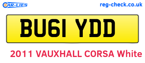BU61YDD are the vehicle registration plates.