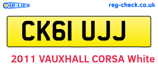 CK61UJJ are the vehicle registration plates.