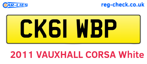 CK61WBP are the vehicle registration plates.