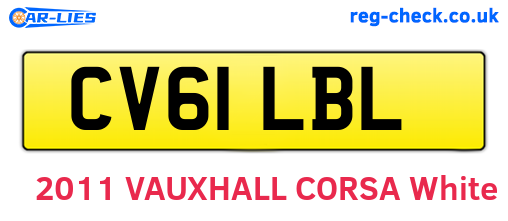 CV61LBL are the vehicle registration plates.