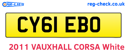CY61EBO are the vehicle registration plates.