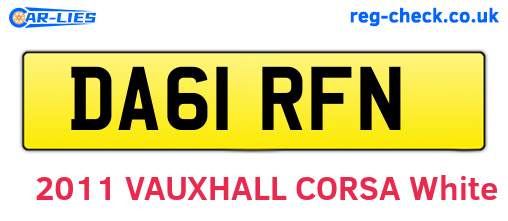 DA61RFN are the vehicle registration plates.