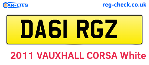 DA61RGZ are the vehicle registration plates.