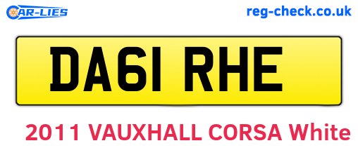 DA61RHE are the vehicle registration plates.