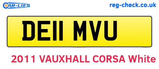 DE11MVU are the vehicle registration plates.