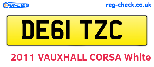 DE61TZC are the vehicle registration plates.