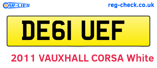 DE61UEF are the vehicle registration plates.
