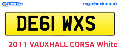 DE61WXS are the vehicle registration plates.